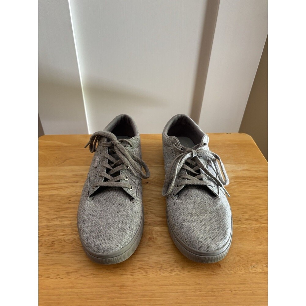 Vans Women’s Gray Herringbone Lace-Up Sneakers Size 9 Casual Low Top Shoes